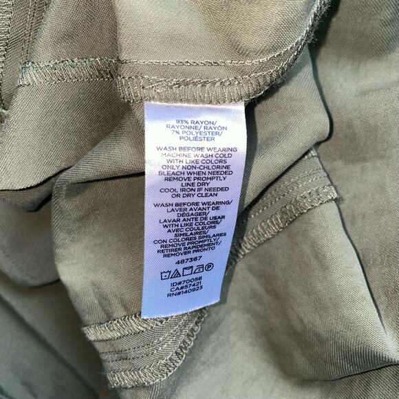 LOFT Olive Green Belted Notch Collar Long Sleeve Jacket Women’s Size Medium - Picture 6 of 8